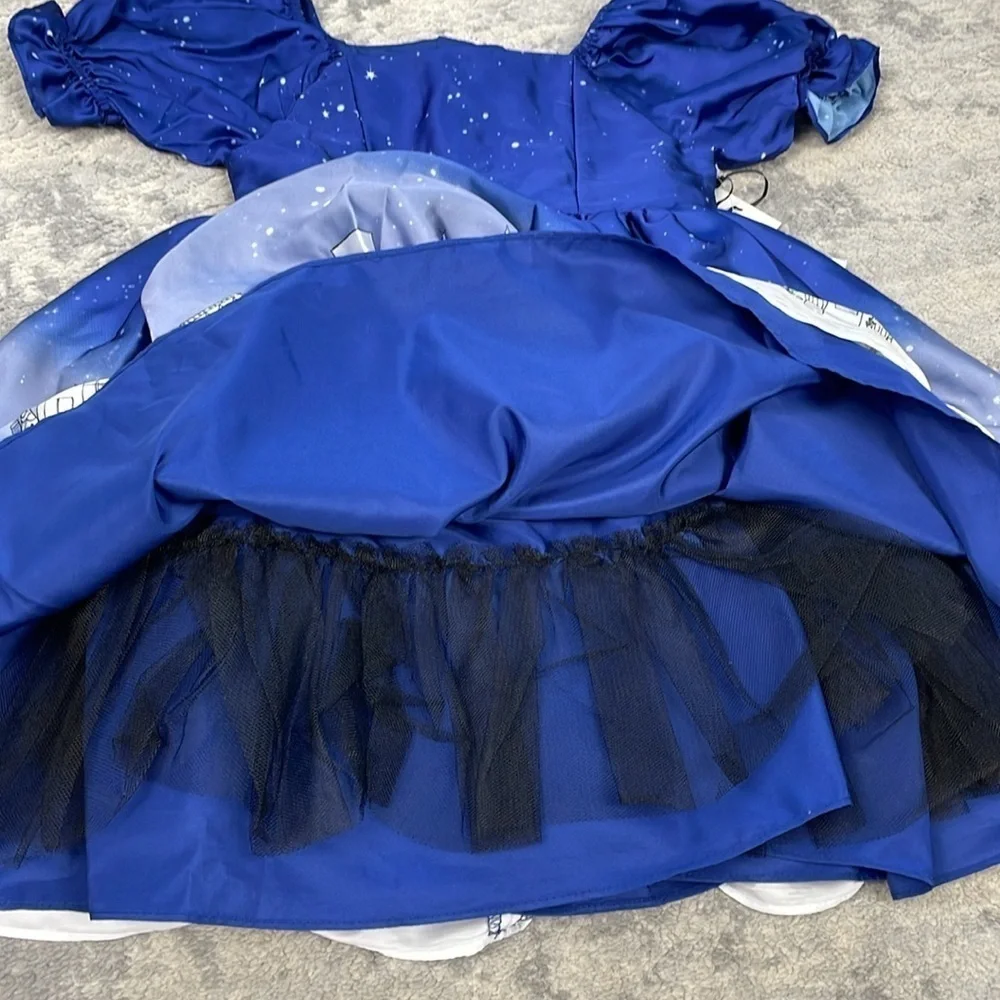 NWT Pippa & Julie Camilla Starry Night Whimsical Townscape Houses Dress Girls 5